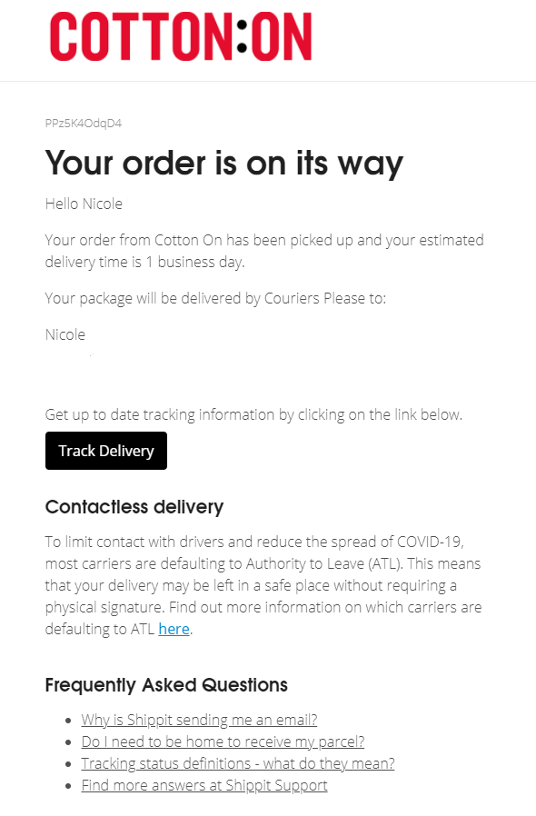 Is delivery parcel out for Yodel still